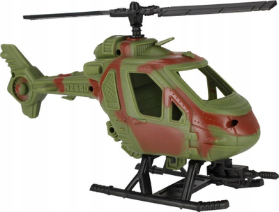 Set ushtarak lodër MEGA CREATIVE 523458, me helikopter dhe motor bore, me ushtar lodër, shumëngjyrësh
