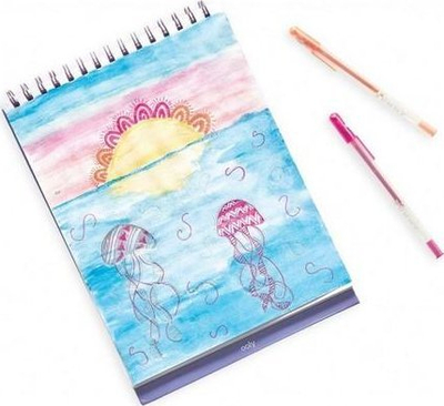 Bllok vizatimi Celestial Stars Standing, format tavoline, motiv me yje, shumëngjyrësh