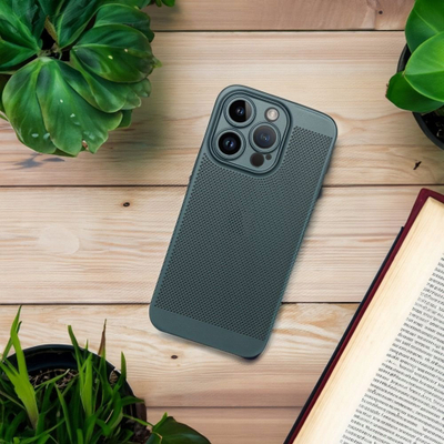 Mbulesë telefoni Breezy Case për Xiaomi Redmi Note 13 5G, me vrima ajrimi, plastike e butë, jeshile