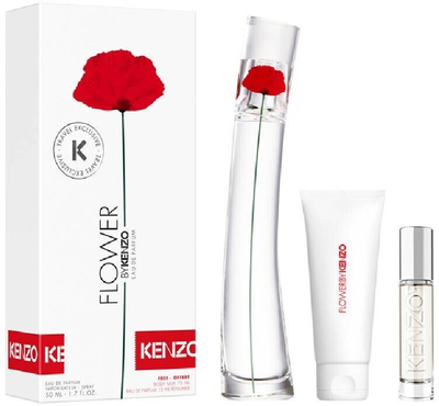 Set parfum për femra Kenzo Flower by Kenzo, EDP 50ml, body milk 75ml, transparent