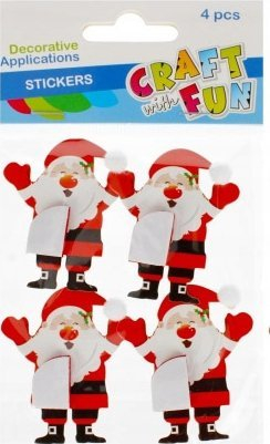 Ornament vetëngjitës dekorativ Craft with Fun Santa Claus Accordion, për Krishtlindje, shumëngjyrësh