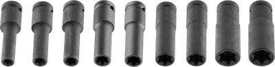 Set priza Torx NEO (12-110), 9 copë, 1/2", E10-E24, të zeza