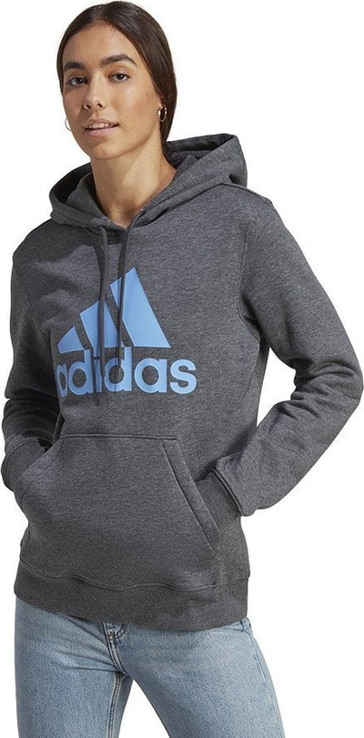 Bluzë me kapuç Adidas Big Logo FL R HD W IC9845, për goca, gri