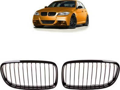 Grillë sportive BMW Seria 3 E90 E91, facelift, single line, e zezë shkëlqim