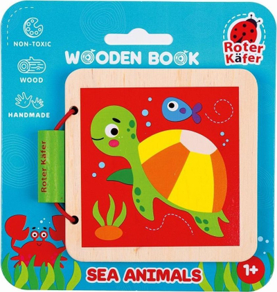 Libër druri edukativ Roter Käfer Sea Animals, për kalamaj 1+ vjeç, shumëngjyrësh
