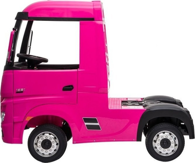 Makina elektrike për kalamaj Mercedes Actros 4x4, sedilje eco lëkurë, rrota EVA, rozë