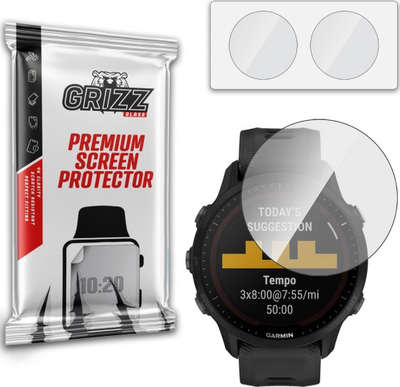 Mbrotës ekrani GrizzGlass Hybrid Glass për Garmin Forerunner 955, xham hibrid, transparencë e lartë