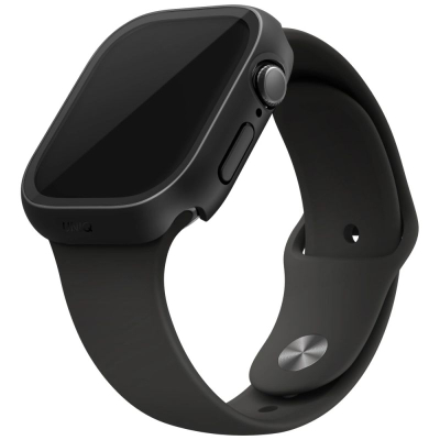 Заштитна маска за паметен часовник Uniq Nautic за Apple Watch 46mm, со вградено стакло, црна