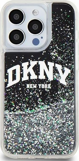 Mbulesë telefoni DKNY Liquid Glitter Arch Logo për iPhone 13 Pro, e zezë