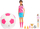 Kukull Barbie Mattel Team Roll & Reveal, futbolliste, me aksesorë, rozë