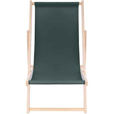 Shezlong plazhi Beach Garden Wooden Folding Deckchair, dru, palosës, jeshile e errët