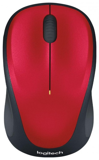 Бежичен глушец Logitech M235, оптички, со нано USB приемник, црвен