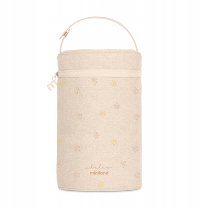 Çantë termoizoluese për biberonë Miniland Thermibag Double, për 2 shishe, vanilla