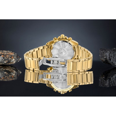 Orë dore meshkujsh Giewont GW3970-B6, kronograf, qelq safir, ari blu