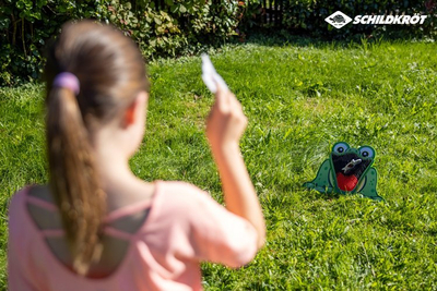 Loja e hedhjes SCHILDKRÖT Feed the Frog Toss Game, me disqe, për kalamaj 4+
