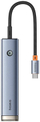 Докинг станица Baseus UltraJoy HUB Type-C, 5 порти, HDMI USB 3.0 PD RJ45, сива