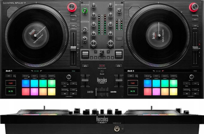 DJ контролер Hercules T7, моторизирани плочи, со Serato DJ Lite, црн