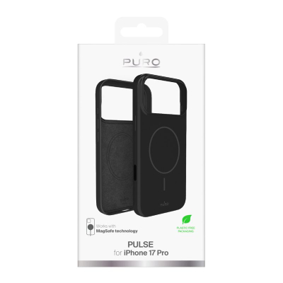 Mbrojtëse telefoni Puro Pulse, për iPhone 17 Pro, MagSafe, e zezë
