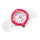 Orë dore CASIO LRW-200H-4B, analoge, 100 m e papërshkueshme nga uji, e bardhë me roze