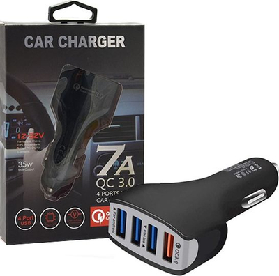 Ngarkues makine ECOBOX Car Charger, 4xUSB 7A, QC 3.0, i zi