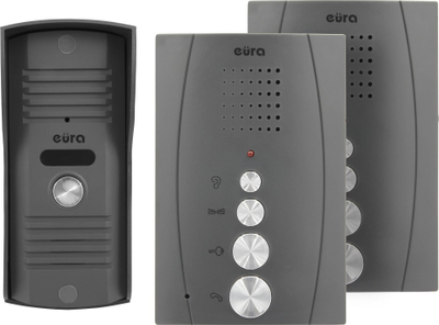 Interfon Eura Difesa, set 1 familje, 2 receptorë, i bardhë