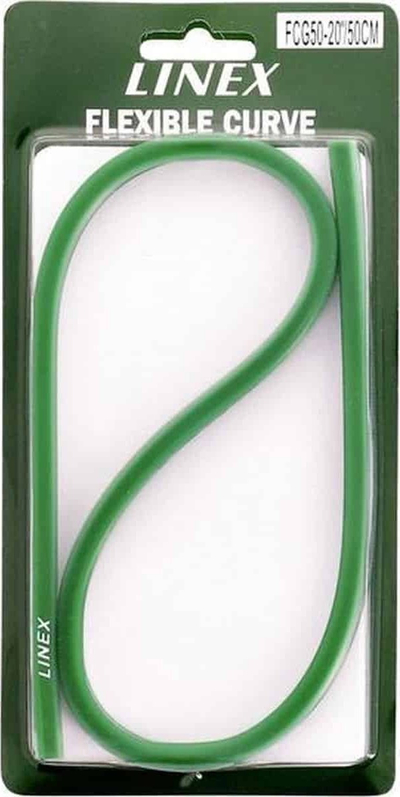 Shirit fleksibël vizatimi Linex Graduated Flexible Curve, 50cm, i kaltër