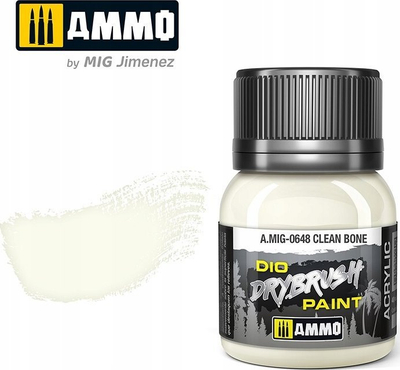Bojë akrilike Ammo by Mig Jimenez 0648 Drybrush Clean Bone, 40ml, ngjyrë kocke