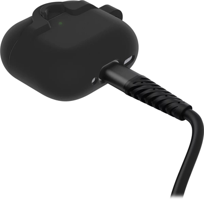 Kuti mbrojtëse për kufje OtterBox AirPods 4th Gen, me karabinë, e zezë transparente