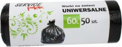 Кеси за ѓубре Service Pack Universal Strong, 60L, 50 парчиња, црни