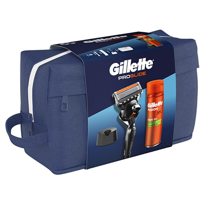 Set Gillette Proglide kGI560 Brisk rroje + Xhel rroje + Çantë kozmetike