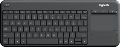 Tastierë wireless Logitech K400 Plus, touchpad i integruar, për PC dhe TV, e zezë