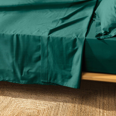 Çarçaf pambuku Douceur d'intérieur Classic, 180x290 cm, jeshil i errët