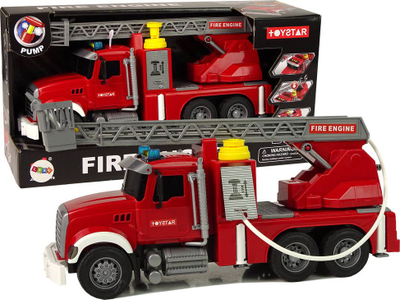 Lodër kamion zjarfikës Leantoys Fire Truck, me ujë, tinguj dhe drita, i kuq