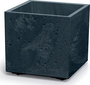 Vazo kopshti Kvtin Sierra Square Concrete Effect, 38.5 cm, plastike, ngjyrë antracit