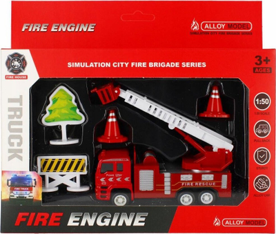 Set lodër kamion zjarrfikës MEGA CREATIVE 523984, me aksesore, për kalamaj 3+, i kuq