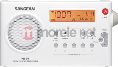 Портабилно радио Sangean PR-D7, FM AM, бело