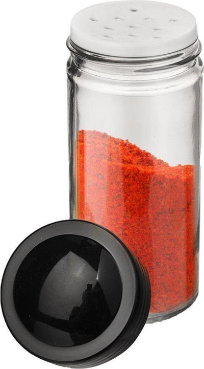 Set kavanozësh për erëza Orion Spice Jar, 16 copë, me qëndrim rrotullues, i zi