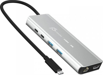 Hub USB4 J5create JCD403, multiport 8K, PD 100W, gri