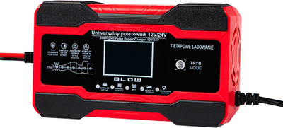 Karikues automatik për bateri, 12V 10A, 24V 5A, i zi