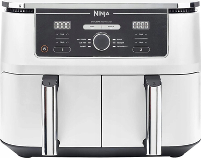 Fritezë pa vaj Ninja Foodi MAX DualZone AF400EUWH, 9.5L, 2 sirtarë, e bardhë