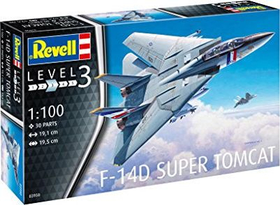 Model avioni Revell F-14D Super Tomcat, shkalla 1:100, plastik, gri