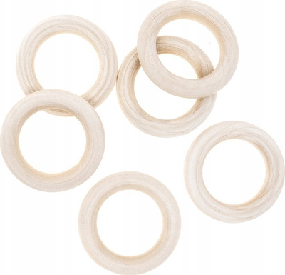 Unaza druri për makrame Dalp CEOZ-178, 55mm, set 6 copë, natyrale