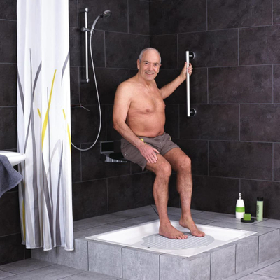 Dorezë sigurie për banjo RIDDER Safety Grab Bar Premium, alumin, 32 cm, ngjyrë argjendi