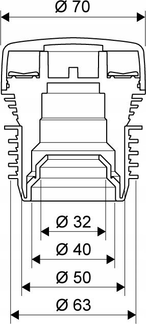 Valvul ajrimi Uponor HYPAIR 32-63, për ujëra të zeza, plastike, e bardhë
