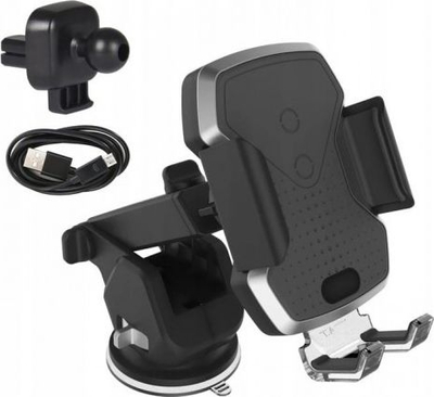 Mbajtëse automatike për një telefon me karikim pa tel Libox Holder Qi, e zezë LB0177