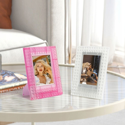 Kornizë foto LoveInstant Instax Mini, në këmbë, transparente rozë