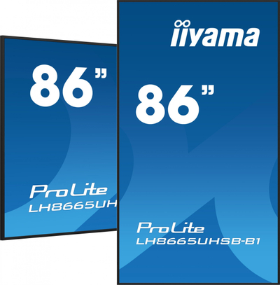 Monitor profesional Iiyama LH8665UHSB-B1, 86\", 4K Ultra HD, 800 cd/m², Wi-Fi, i zi