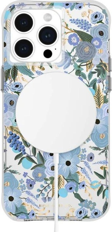 Këllëf telefoni Rifle Paper Co MagSafe, iPhone 15 Pro Max, hard case, Garden Party blu