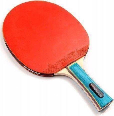 Rakete pingpongu Meteor Zephyr, veshje 2.1 mm, doreze ergonomike, e kuqe