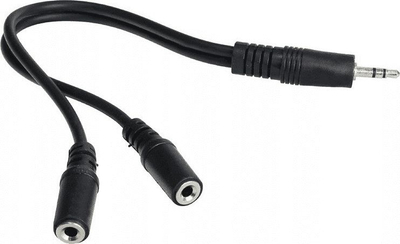 Kabllo audio InLine 99300, Jack 3.5mm në 2x Jack 3.5mm, 0.2m, e zezë